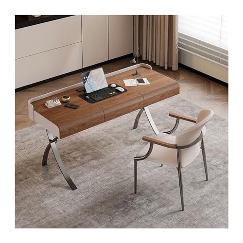 Computertische Massivholz Licht Luxus Moderne Einfache Pc Tisch Desktop Home-Office Schreibtisch Schlafzimmer Studie Zimmer Schreiben Studie Tisch Schreibtisch Schreibtisch(Bruin,160x60x74cm)