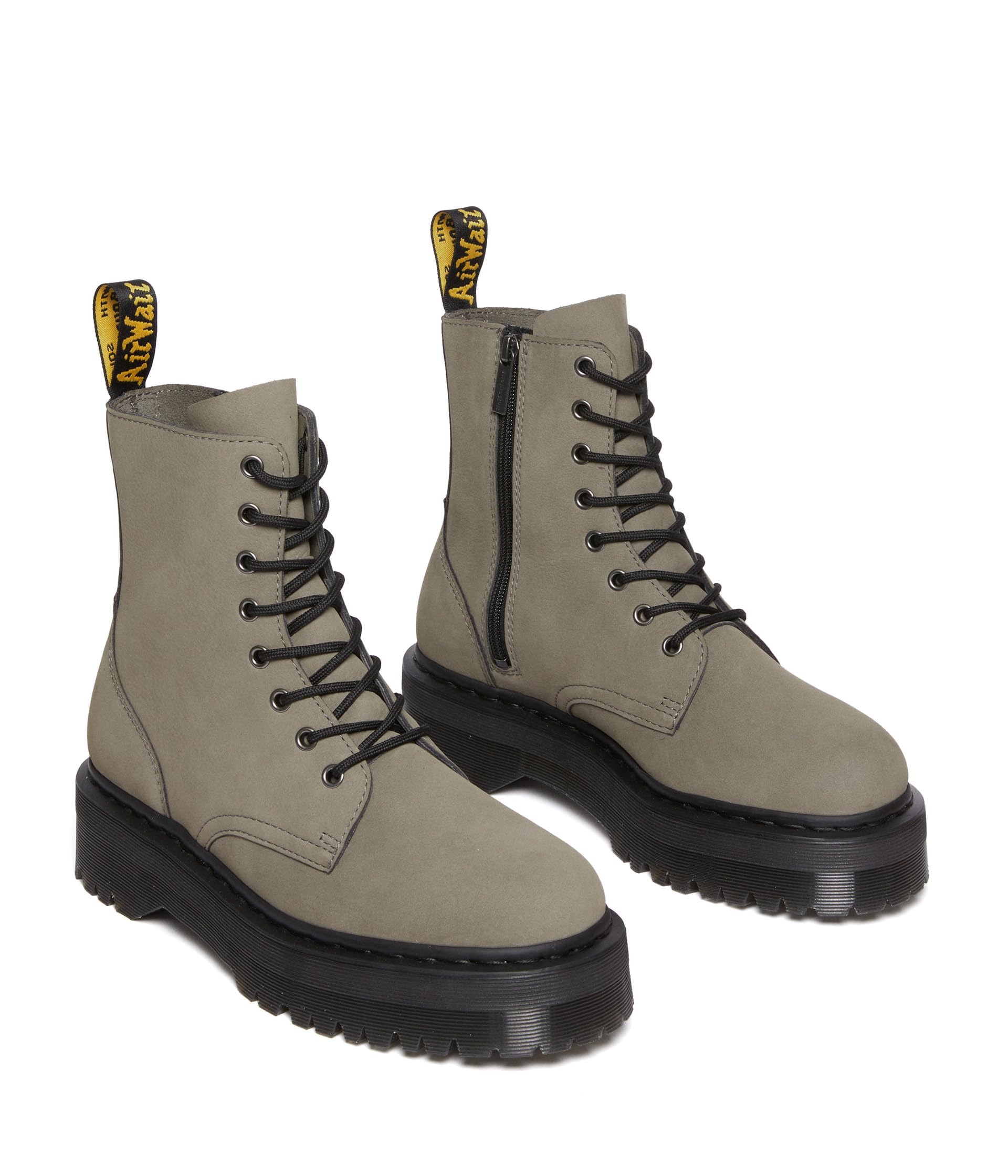 DR. MARTENS Unisex 8 Eye Boots, Nickel Grey Milled Nubuck Wp, 40 EU