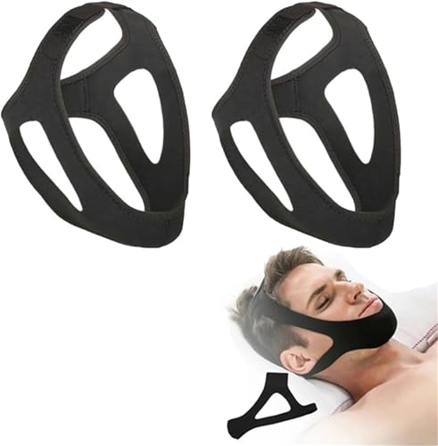 Veralabs Airflow-Backengurt, 2er-Pack Airflow-Backenriemen Veralabs, Anti-Schnarch-Kinnriemen, Schlafapnoe-Kinnriemen für Männer/Frauen, Anti-Schnarch-Geräte (2PCS-B)