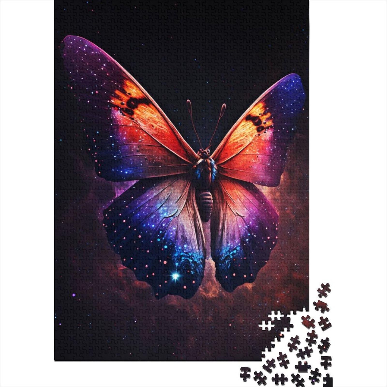 1000-teiliges Puzzle für Erwachsene, Puzzle-Geschenke, Weltraum-Schmetterling, Holzpuzzle für Erwachsene, Spielspielzeug für Erwachsene, Familienpuzzle-Geschenk (29,53 x 19,69 Zoll)