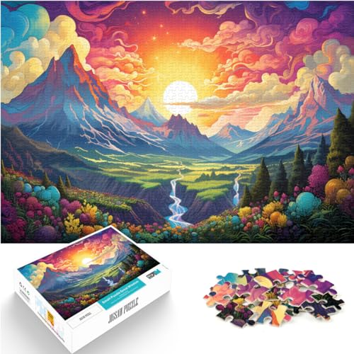 Puzzlespiel, farbenfrohe Landschaftskunst für Erwachsene, 1000-teiliges Puzzle, Lernspiele, Holzpuzzle, Künstlersammlung, bildende Kunst, 1000 Teile (50 x 75 cm)