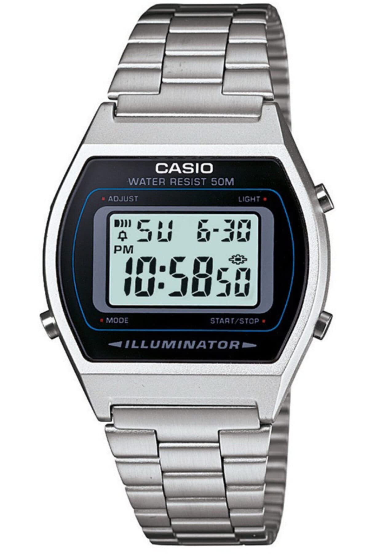 Casio Unisex Erwachsene Digital Quarz Uhr mit Edelstahl Armband 4971850965138