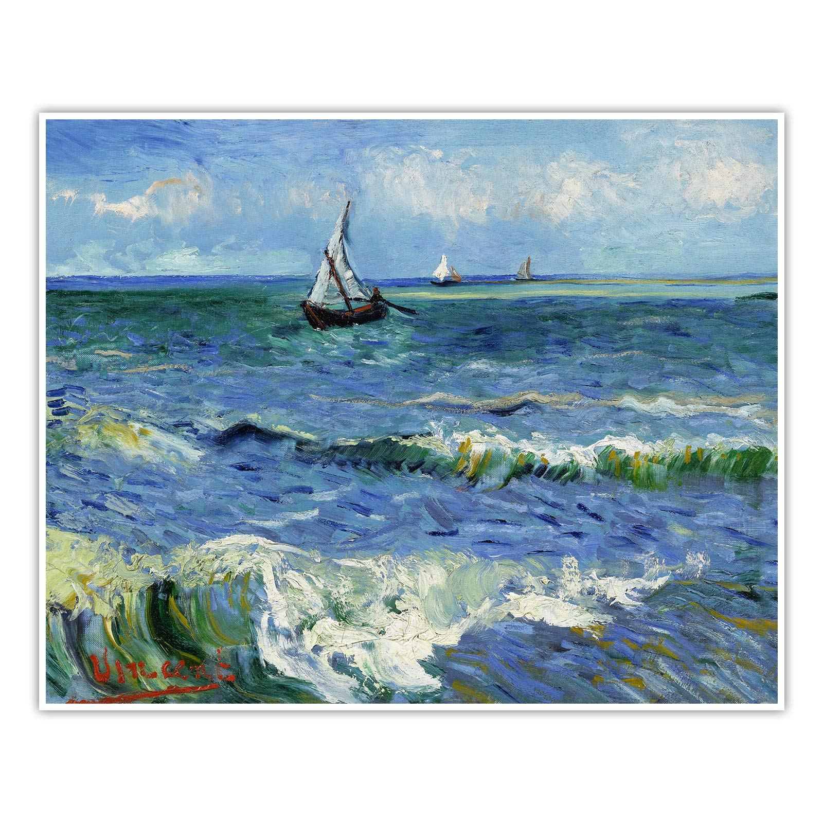 CanvasArts Saintes Maries - Vincent Van Gogh - Poster (100 x 80 cm, Poster)