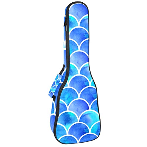Ukulele Koffer Meerjungfrau Schuppe Blau Ukulele Tasche 21 Zoll Wasserdicht Oxford Gig Bag Mit Tasche Für Jungen Mädchen