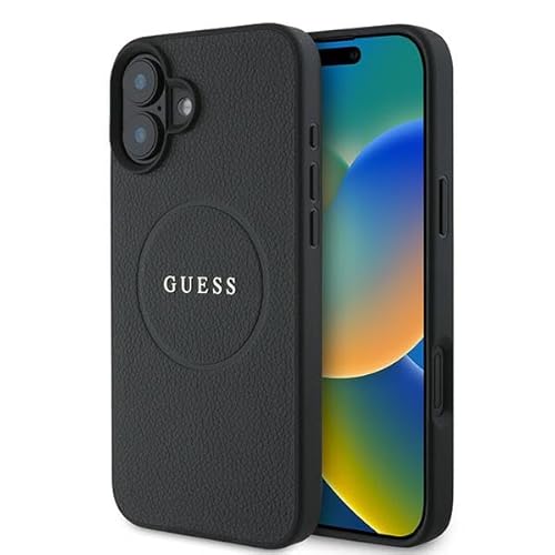 CG Mobile Guess GUHMP16MPGHSMMK Hülle für iPhone 16 Plus 6.7" Schwarz hardcase Grained Ring