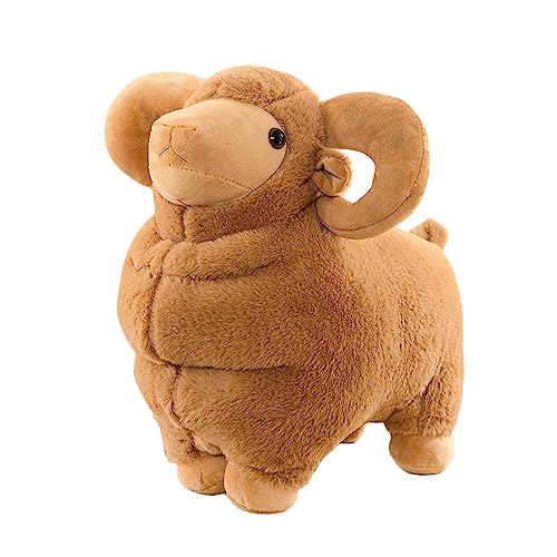 DANAIM Goat Plush Toys,25 Inch Sheep Stuffed Animal Cute Little Sheep Doll Children's Pillow Hugging Toy Gifts for Kids Birthday Christmas(Brown,50cm)