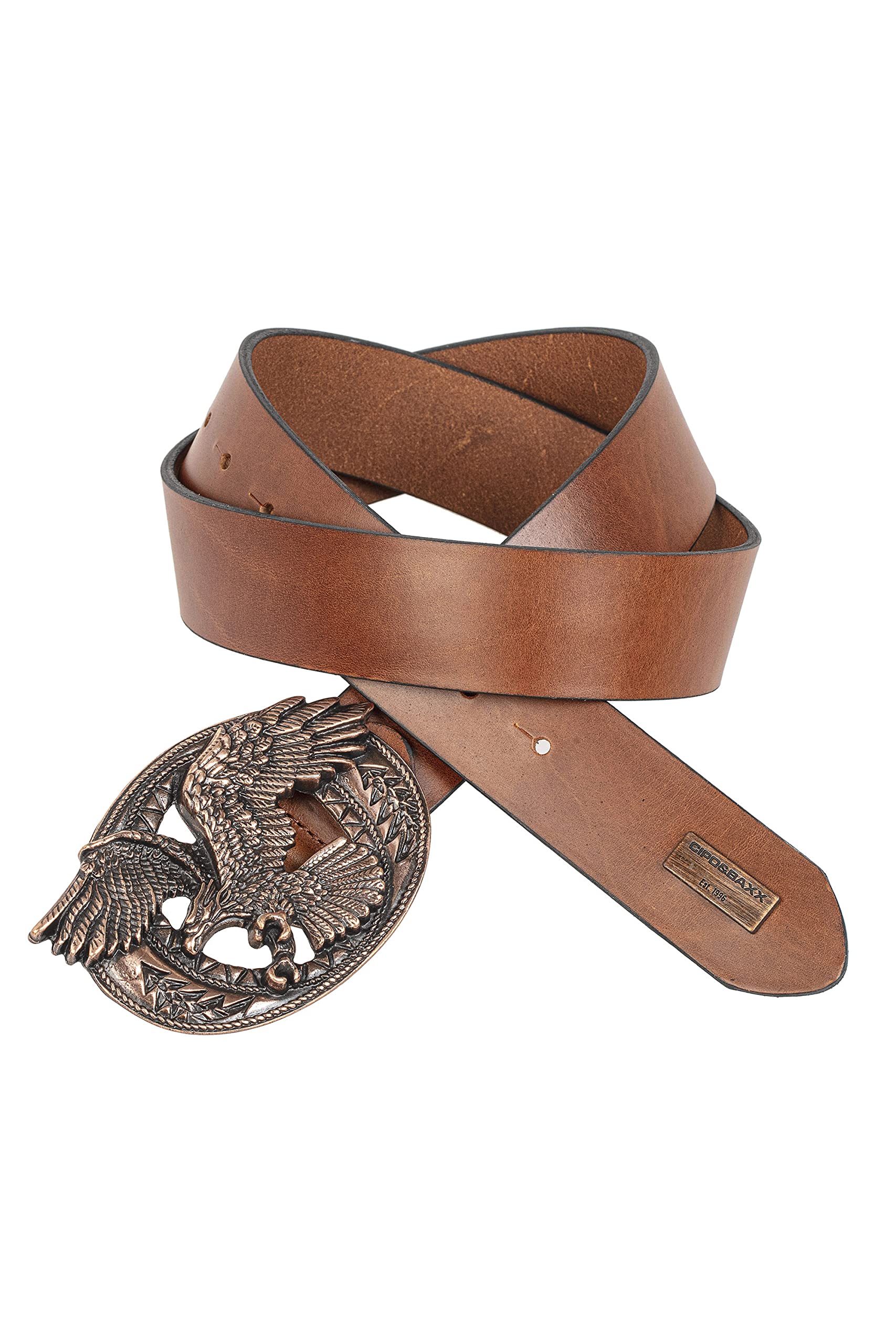 Cipo & Baxx Herren Leder Gürtel Belt Accessoire Design Ausgefallen Schließe CG200 Taba Gr.95