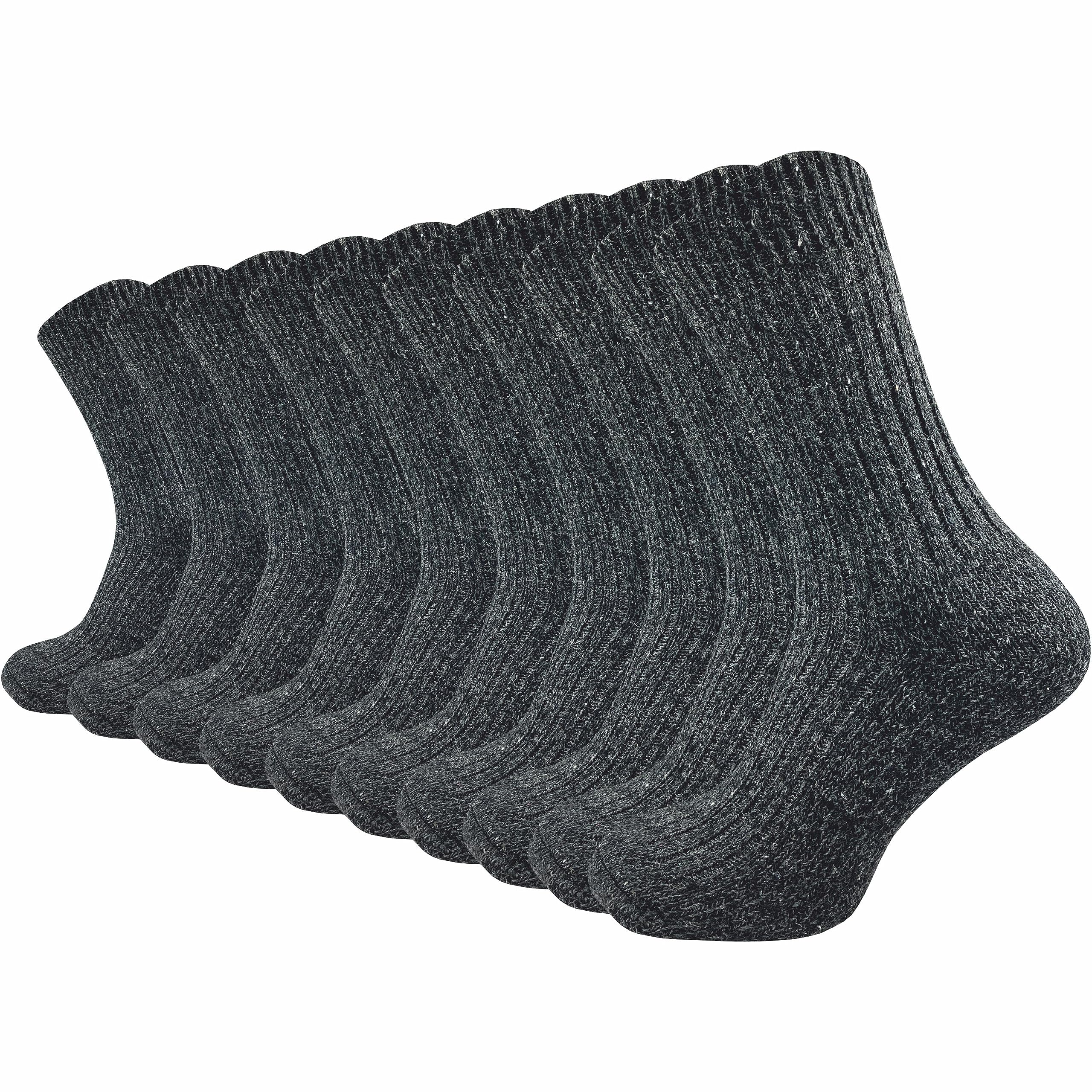 GAWILO warme & gepolsterte Herren Norweger Socken aus 70% Wolle (10 Paar) | dicke Fersenpolster mit Plüschsohle | Outdoorsocken gegen kalte Füße (51-54, schwarz)