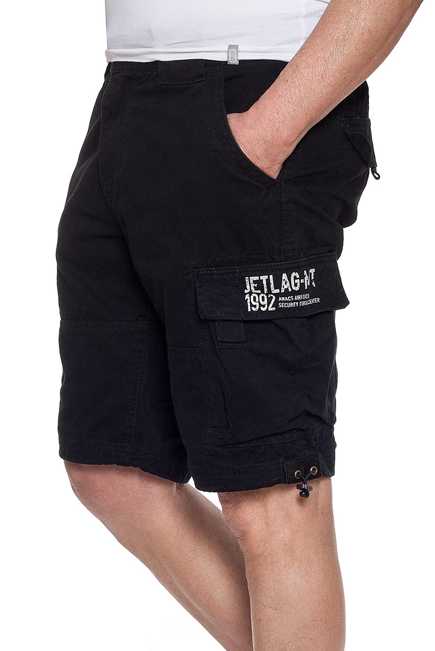 Jet Lag Herren Cargo Shorts 21-753, Farbe:Schwarz, Größe:L