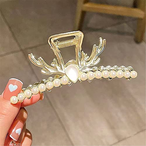 Haarspangen, große Klauenklammer, Klauenklammern, Haarbackenklammern, Clip-Haarspangen, exquisite Perlenkristall-Schmetterlingshai-Haarspange, Metall-Haarklammern, Haarklammern, Krabben-Haarnadel-Haar