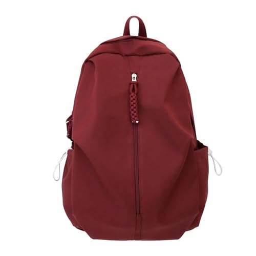 Amerikanischer Rucksack Aus Einfarbigem Nylon Mit Tasche Mit Kordelzug Große Kapazität Lässige Schüler Schultasche Büchertasche