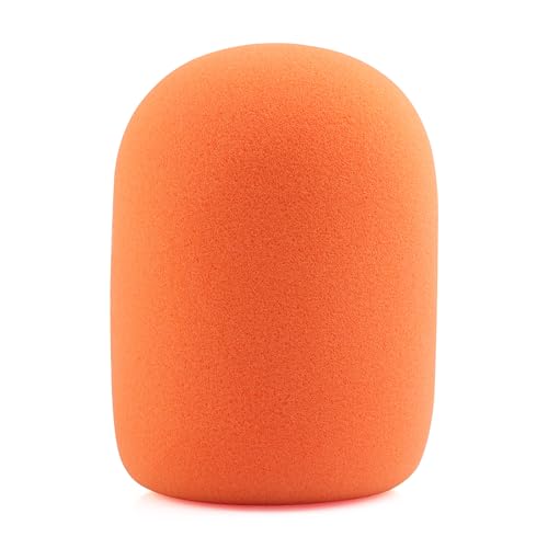 LEFXMOPHY PodMic Pop Filter, für Rode Procaster Podcaster NT1 NT1-A NT2-A NT-USB K2 NT1000 NT2000 Windschutzscheiben-Ersatz-Schaumstoffabdeckung Pod Mic Windschutz, Orange WS2 Mikrofon Schalldämpfer