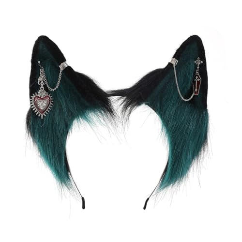 Bottone Punk Style Anime Hairhoop Plüsch Ohr Stirnband Cosplay Kostüm Halloween Party Kopfschmuck Frauen ComicShow Kopfbedeckung