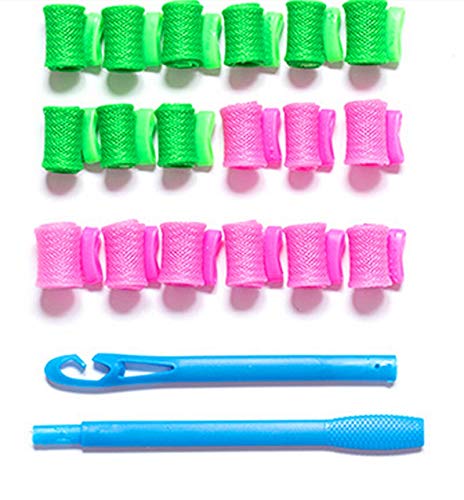 Hair Curler Rolls 12st 18pcs 30cm 45cm Lange Magic Hair Roller Lockenwickler Spiral Curls weiche magische Curle Lockenwickler DIY Haar-Styling Locken-Werkzeuge DIY Wave Styling Kit(Snail roll 25cm)