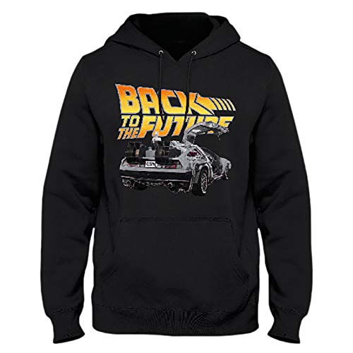 Unbekannt Zurück in die Zukunft Hoodie Delorean Film Logo mit Kapuze schwarz - M