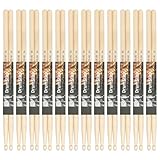 12 Paar rutschfeste Universal-Drumsticks 5A/7A Ahornholz einfacher praktischer Drumstick für Erwachsene Kinder und Anfänger