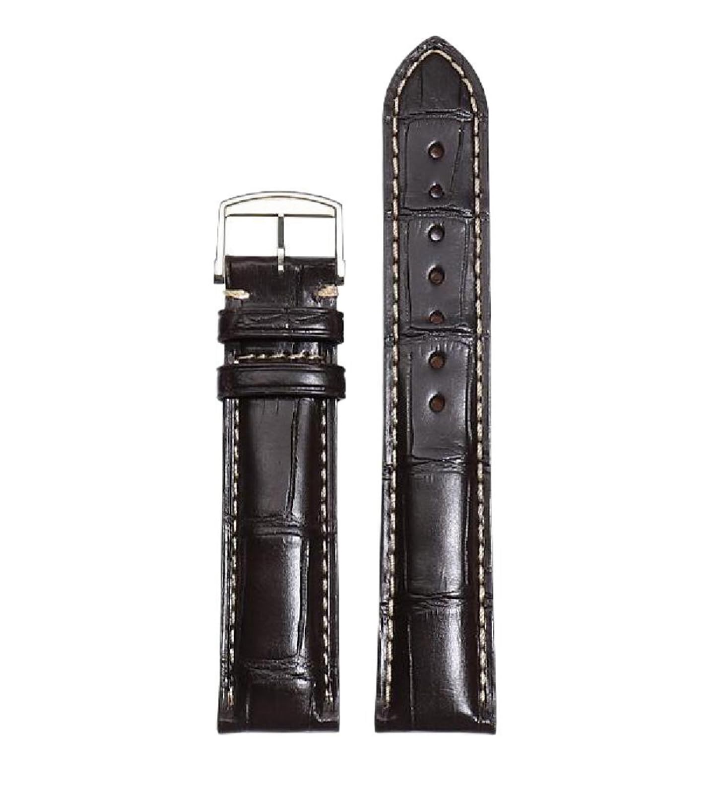 SpaRcz Armband aus echtem Leder mit Krokodilmuster für Herren, 13-21mm, Farbe 16, 21mm