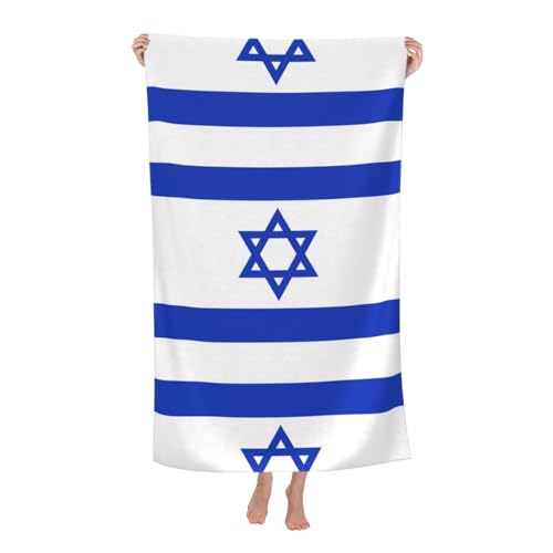 WURTON Strandtuch mit israelischer Flagge, Pool-Handtücher für wichtige Geschenke, Badetücher für Hochzeit für Erwachsene, Kinder