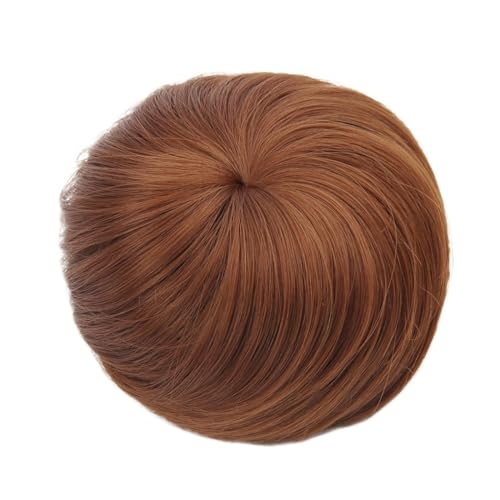 Haarteil Haargummi Synthetische Haarverlängerung mit künstlichem Dutt for Anklipsen, Donut-Kordelzug, Chignon-Haarteil, Hochsteckfrisur, Haarteil, Pferdeschwanz for Frauen Haarverlängerung(Copper Aubu