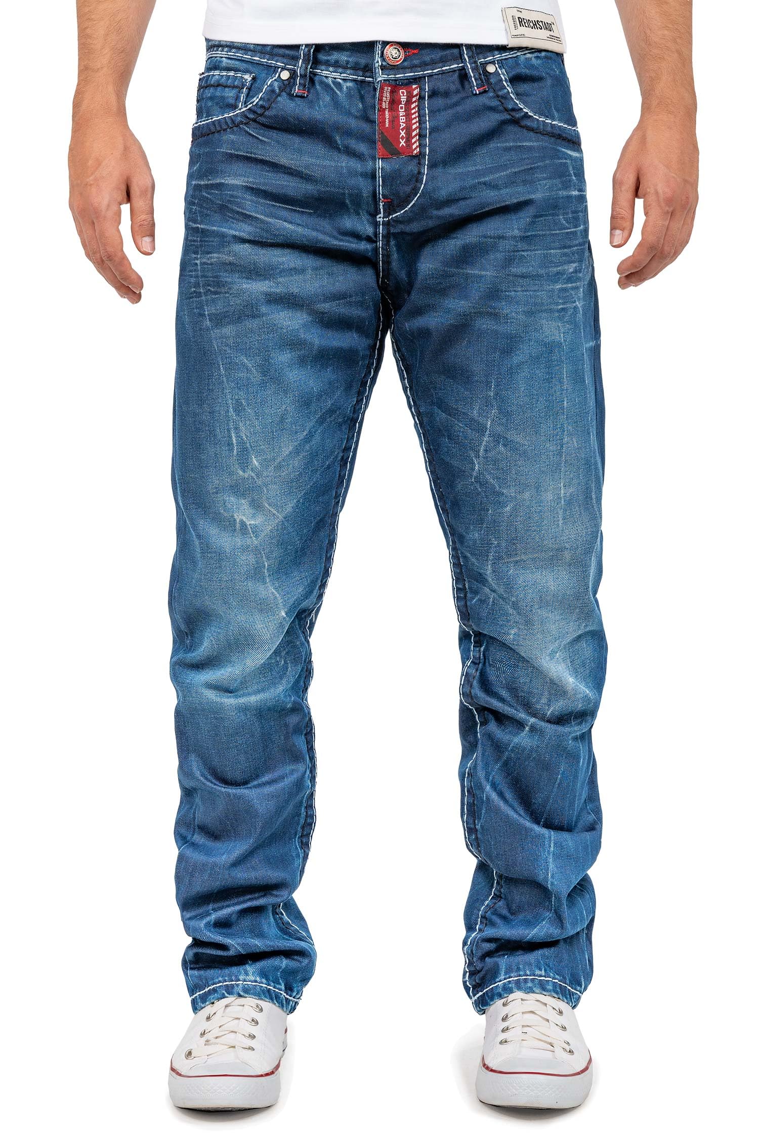 Cipo & Baxx Herren Jeans CD709-bans Blau W40/L32