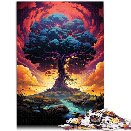 Puzzles Wunderschöner bunter Baum, 1000-teiliges Holzpuzzle, Spaß für Aktivitäten zu Hause, Geburtstagsgeschenk, Reisegeschenk, 1000 Teile (50 x 75 cm)