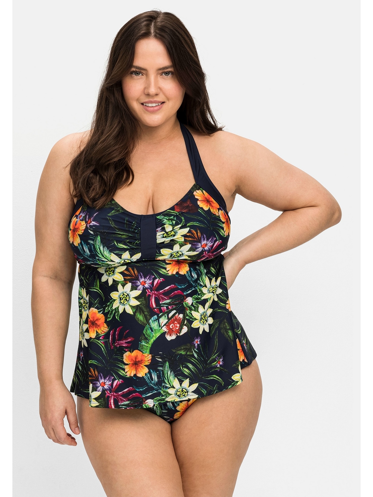 sheego by Joe Browns Tankini-Top "Tankini-Top", mit Blumenprint und Neckholderträgern