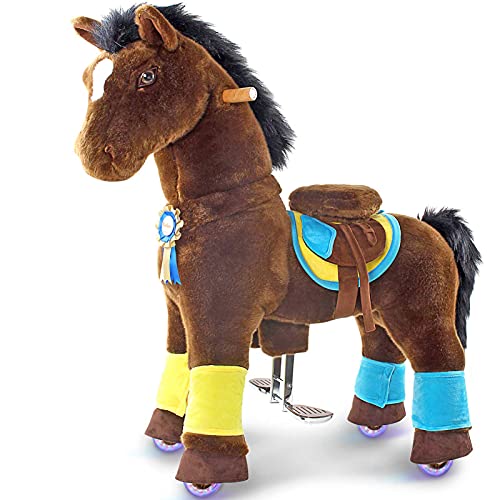 PonyCycle® Offizieller Shop 2018 Neues Desing Spielzeug - Reitpferd Dunkel-Braun Pony Medium K45