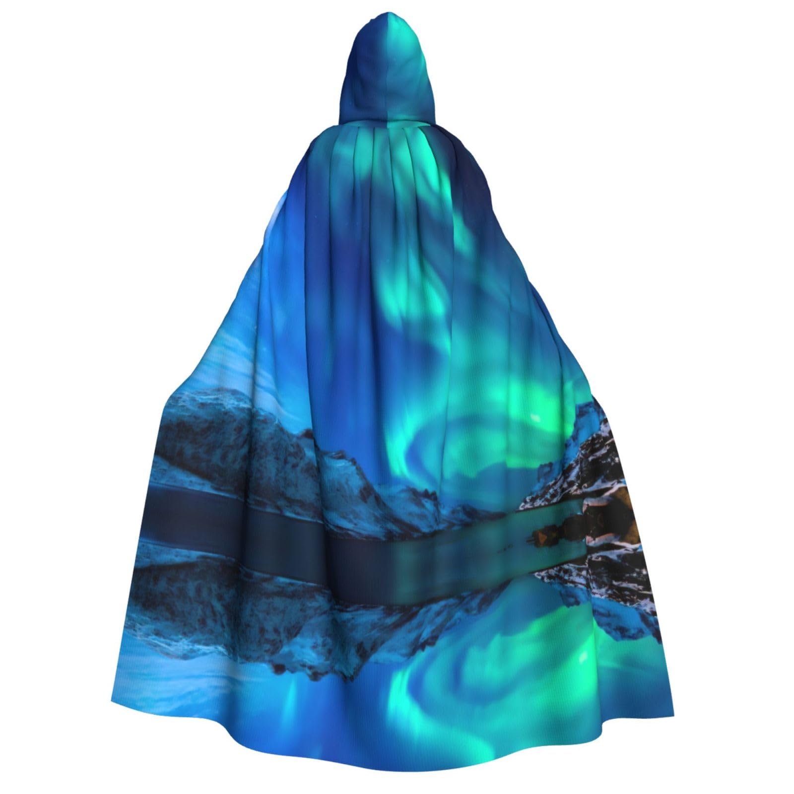 WURTON Northern Lights Print Unisex Hooded Cape Halloween Carnival Vampire Cosplay Cloak Hooded Cloak Costume