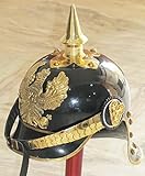 WW I & II deutschsprachiger Pickelhaube-Helm, Messing-Akzente