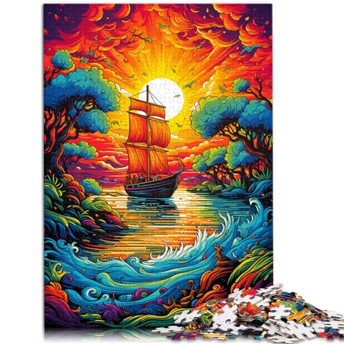 Puzzle zum bunten Bemalen, Segelboot-Puzzle | Puzzle 1000 Teile für Erwachsene, Holzpuzzle, Weihnachtswunschliste mit Weihnachtsmann, 1000 Teile (50 x 75 cm)