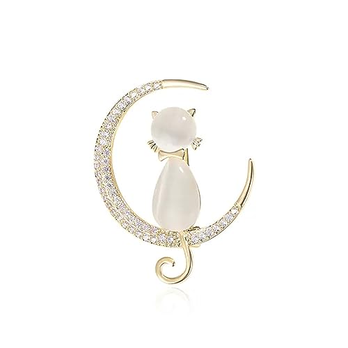 CTRSM Brosche Elegante Strass Mode Katze Nette Brosche for Frauen Luxus Anti-Glare Zubehör Broschen Opal Kleidung Hochzeit Party Pins