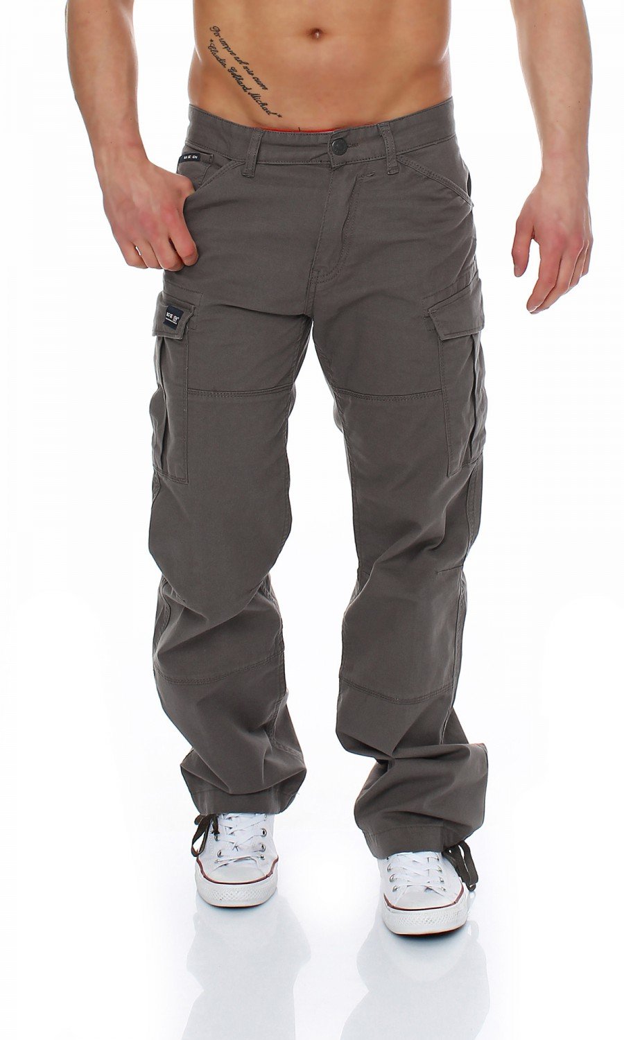 Big Seven Brian Cargo Hose Comfort Fit Herren Jeans, Farbe:Tech Grey, Hosengröße:W44/L32