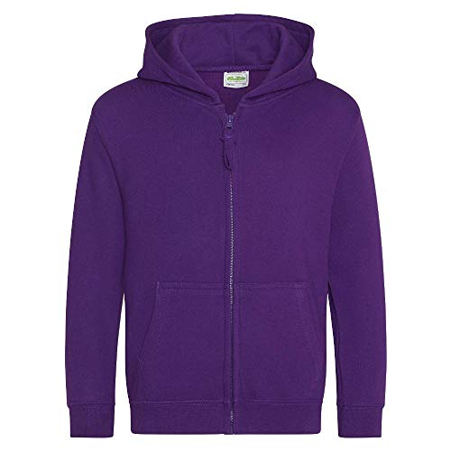 Just Hoods - Kinder Sweatjacke mit Kapuze/Purple, 9/11 (L)