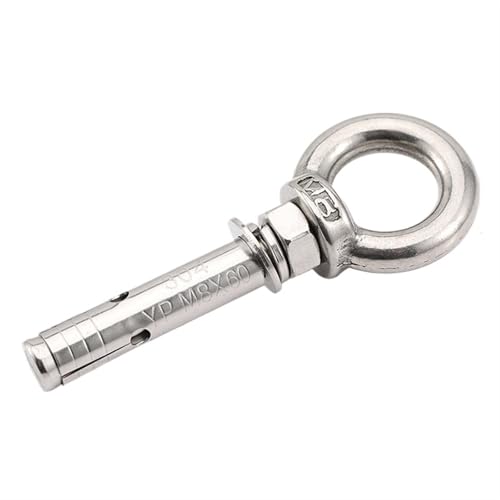 Offener Topfhaken Spreizbolzen M6 M8 M10-M20 304 Edelstahl Expansion Schraube Haken Ringschraube Expansion Bolzen Schaukel Haken Hause Dekoration Schrauben(Ring nut,80MM_M14)