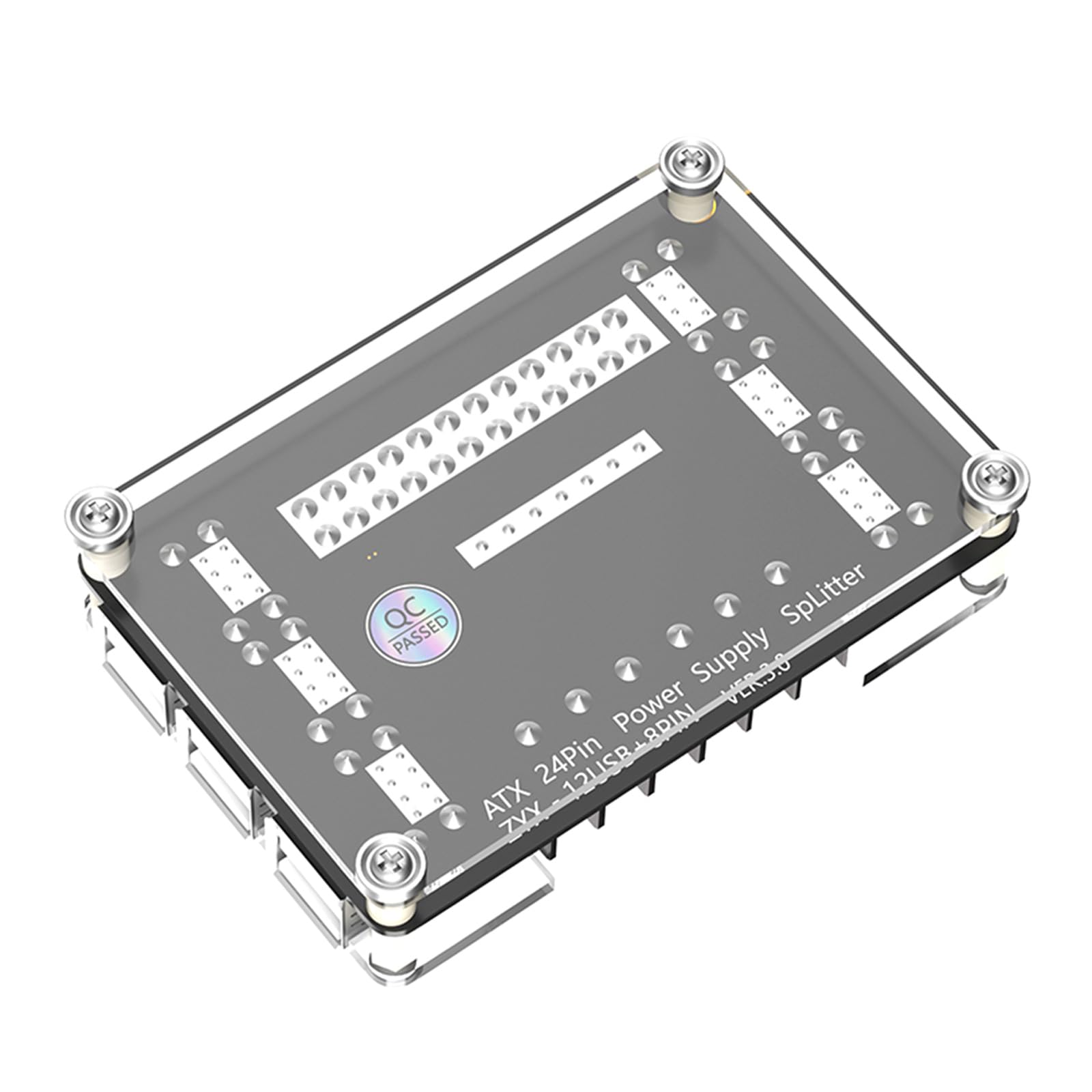 24Pin Netzteil Breakouts Board Acrylgehäuse Mit 3 3V 5V 12V -12V Ausgangsspannungen 12Ports USB 3A Ausgang ATX24Pin Netzteil