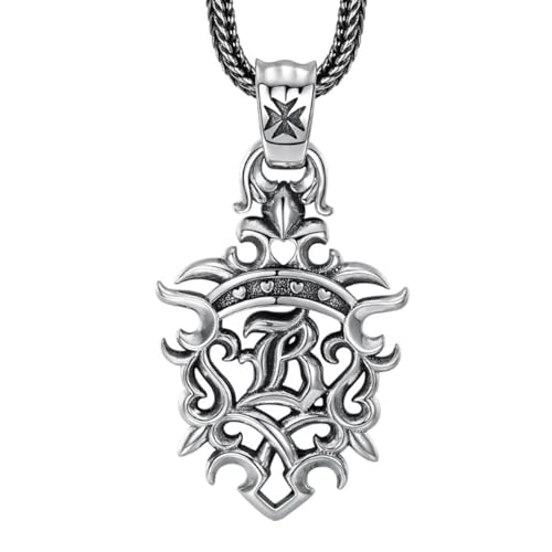 VOYADE S925 Sterling Silber Schild Hohlen Anhänger, Männer Und Frauen Mode Schild Herz Anhänger Halskette,Silber,Single Pendant