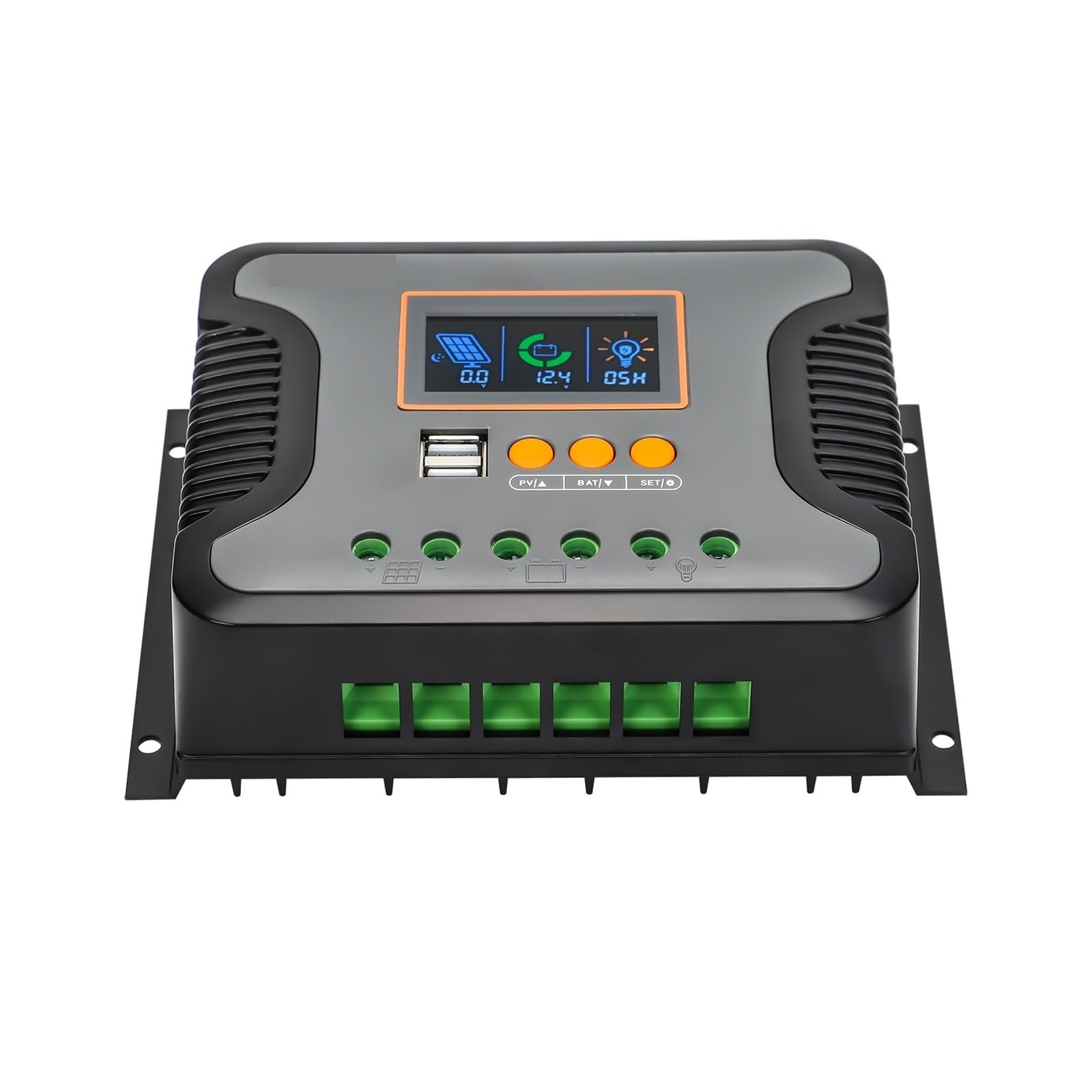 Solarregler, PWM-Solarladung, 30 A, 60 A, 80 A, Controller, 12 V, 24 V, 36 V, 48 V, Benutzerbatterie, geräuschloser Betrieb, Dual-Control-Modus(80A 960W-3840W)