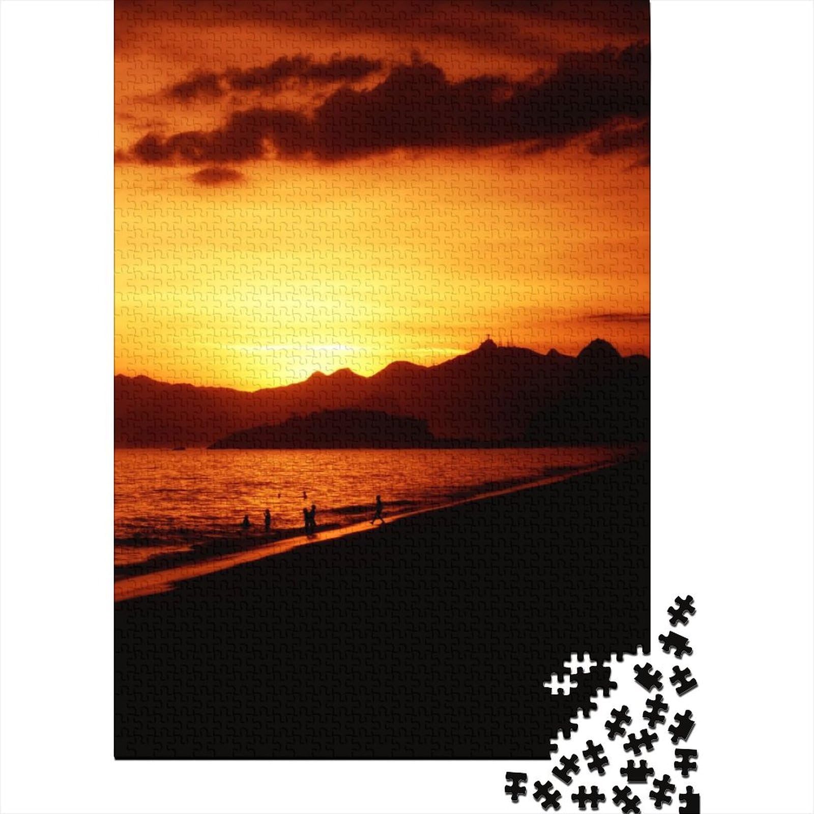 Rio De Janeiro Strandpuzzle für Erwachsene, 1000 Teile, Holzpuzzle für Erwachsene und Jugendliche ab 12 Jahren (Größe 75 x 50 cm)