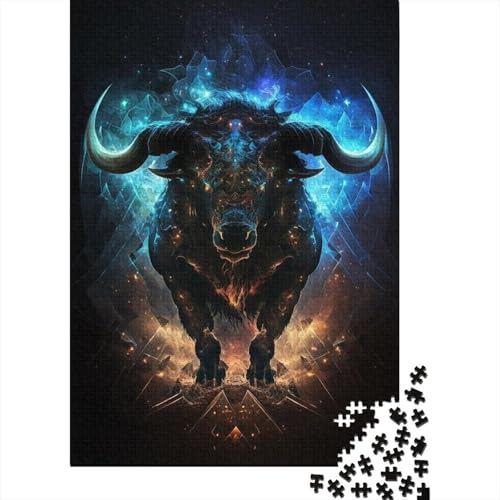 HolzpuzzleCosmic Bull für Erwachsene und Teenager, 500 Puzzleteile für Erwachsene, Weihnachts- und Geburtstagsgeschenk für Erwachsene und Teenager (Größe 52x38cm)