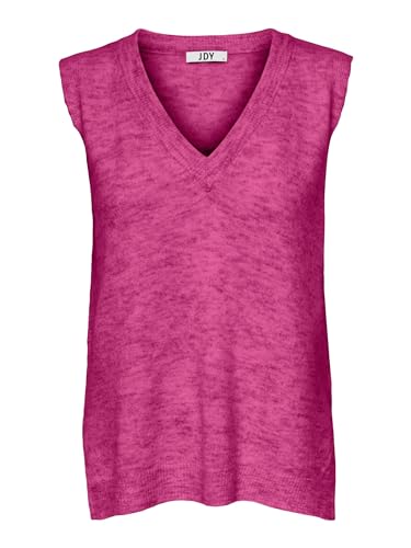 JdY Damen Struktur Strickweste | V-Ausschnitt Pullover Knitted Sweater | Pullunder ohne Ärmel JDYELANOR, Farben:Pink, Größe:XS