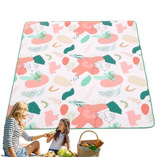 Opilroyn Outdoor-Picknickdecke, 200 x 200 cm, wasserdicht, mehrschichtig, Strand-Picknick-Matte mit Tragegurt, übergroße Outdoor-Matte, Campingausrüstung für Frühling und Sommer, für 6 bis 8