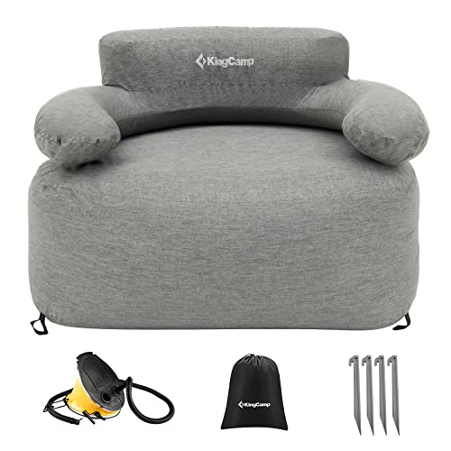 KingCamp Aufblasbare Sofas Camping Luftsofa Luftsessel Air Lounger Aufblasbare Liege, Aufblasbarer Sitzsack, aufblasbares Sofa Indoor, Outdoor Grey