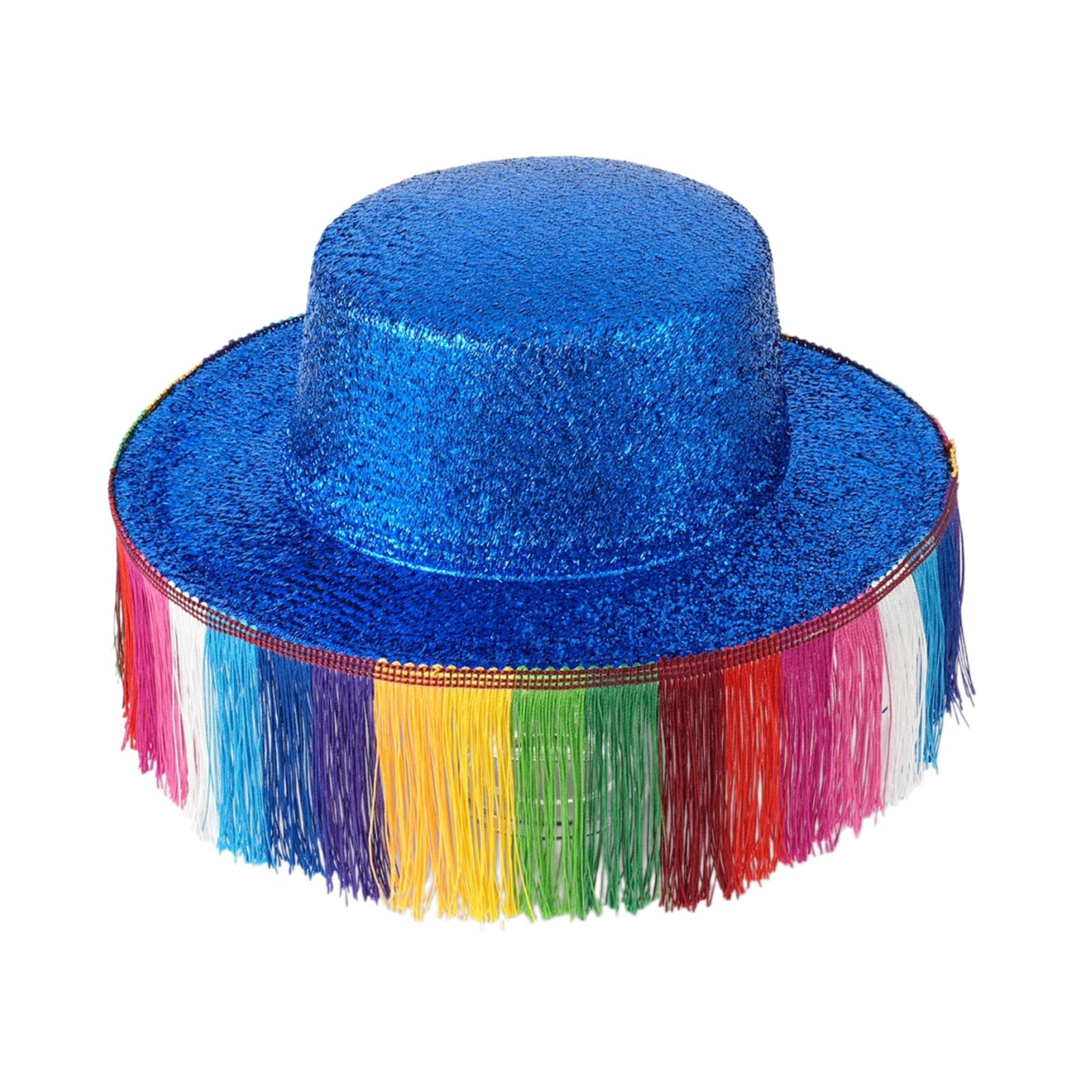 Schimmernde Cowboyhüte mit Regenbogen-Fransen für Bälle, Bankette, Party, Regenbogenfarben, Cowboyhüte für Erwachsene