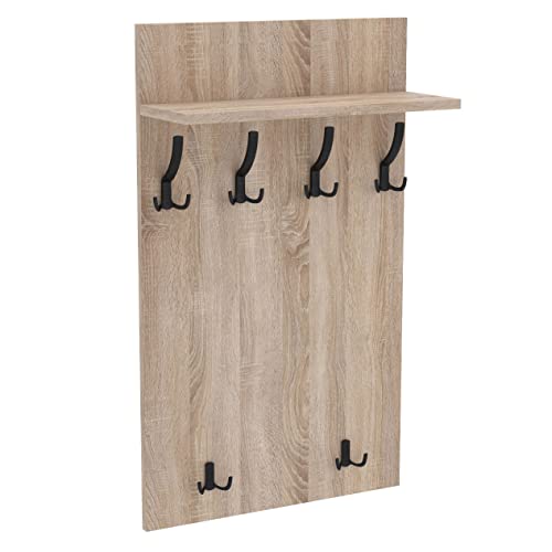 100x60 | MAXI Garderobenpaneel Wandgarderobe Garderobe Wandpaneel Kleiderstange SCHWARZ | SONOMA