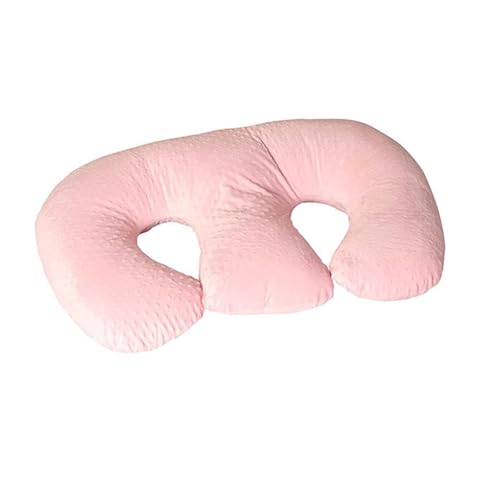 Zwillingskissen Stillkissen, Multifunktionales Pflegekissen für Zwillinge stillendes Kissen Twin Pillow, Feeding Pillow für Schwangere Frauen Baumwolle Twin Stützkissen (Pink)