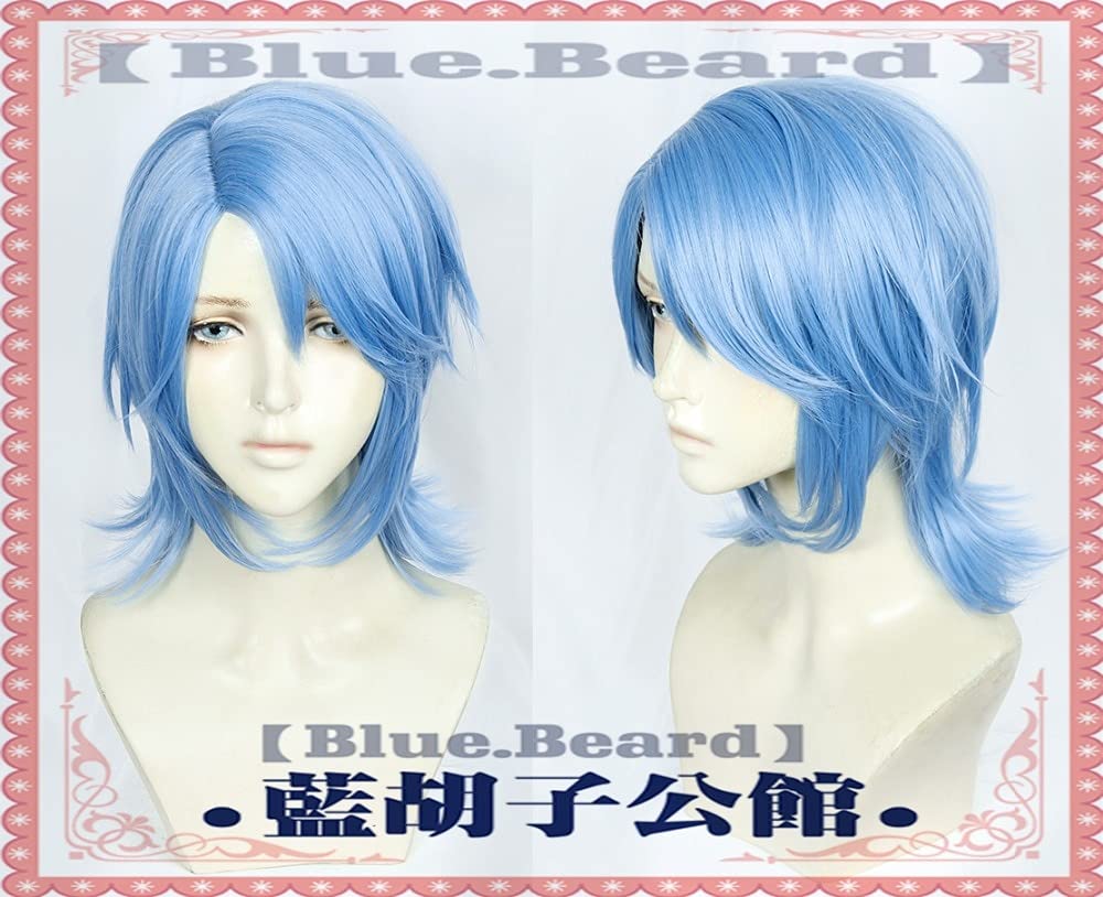 LINLINCD-Wig Anime Cosplay Kingdom Hearts III Aqua Cosplay Perücke Rollenspiel Party Haare for Weihnachten Halloween Blau 2019 Neu GANME Anime Haarschmuck Cos Sa