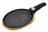 KitchenCraft World of Flavours WFMXSIZZLE Mexikanische Fajita-Pfanne, Gusseisen, 41 x 19 x 5 cm