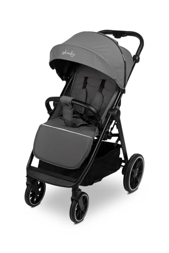 CARETERO Jimbo Kinderwagen - Stabiler und komfortabler Stadtkinderwagen - Verstellbarer Sitz - Stabile Schaumstoffräder - Für Kinder von 6 Monaten bis 22 kg - 80x59x109cm - Graphit