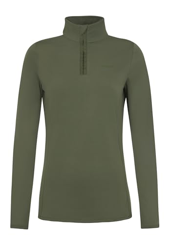 Protest Ladies 1/4 Zip Top FABRIZ 10K Wasserdicht Und Atmungsaktive Elastischer Stoff Botanic Green XXXL/46