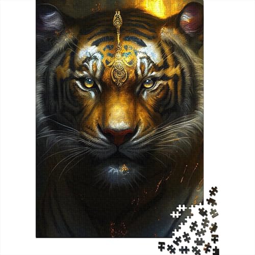 Ägyptische Tiger, Holzpuzzle für Erwachsene, 1000-teiliges Puzzle für Erwachsene und Teenager, pädagogisches Puzzle zum Stressabbau (Größe 75x50cm)